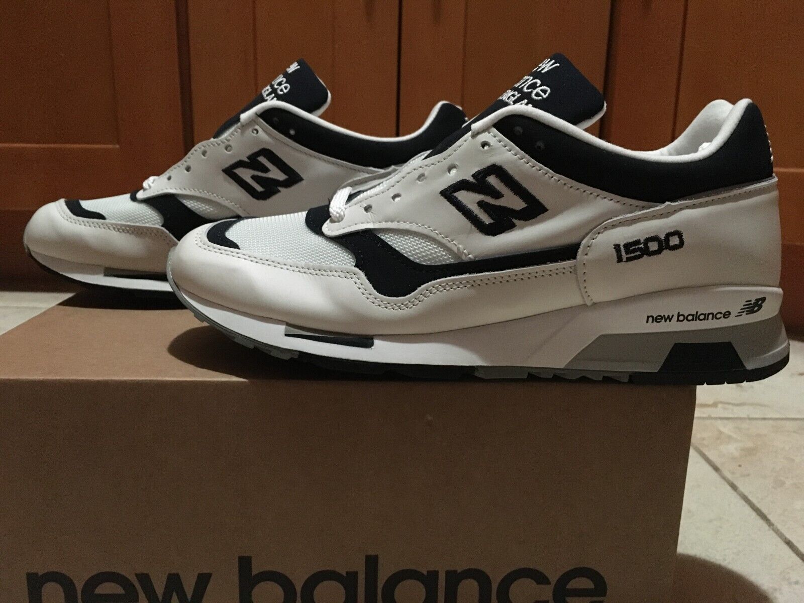 Balance Made in England 1500 White Navy m1500wwn Size 8US 7.5UK | eBay