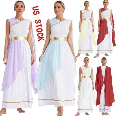 US Women s Roman Empress Queen Greek Toga Athenian Princess Gown Maxi Dress 