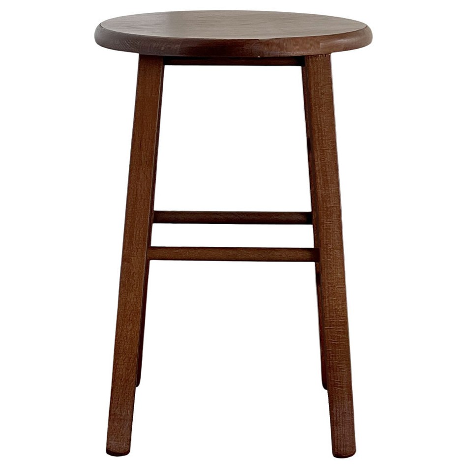 Sgabello BAR Siège Ronde H 47 CM Noyer Sombre Jambe Courbe Restaurant Pub BAR