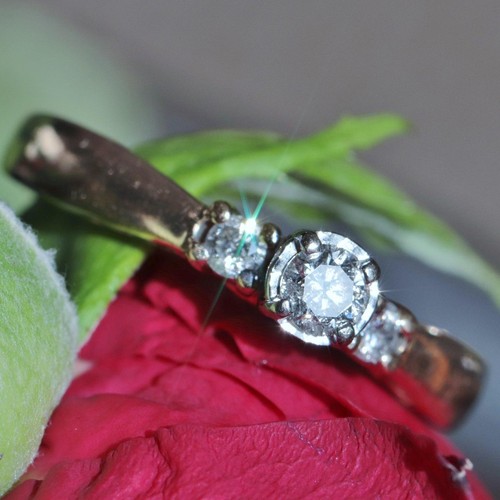 14k yellow gold engagement ring 0.30ct natural diamond solitaire handmade 3.2gr - Picture 5 of 12
