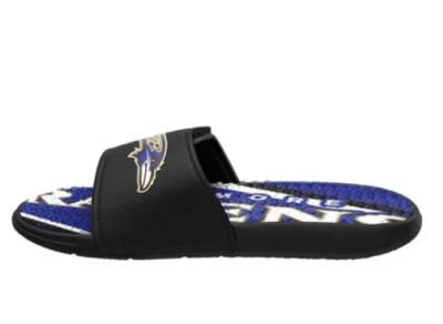 Men\'s Baltimore Ravens Slide Sandals Black Size M 9–10 NFL FOCO NFL Baltimore Ravens Gel Slide (Men) Medium (9/10  main image 3