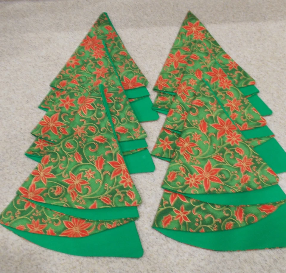 Guardanapos de árvore de Natal 6 meio círculo dobrados para formar árvore - Imagem 3 de 4