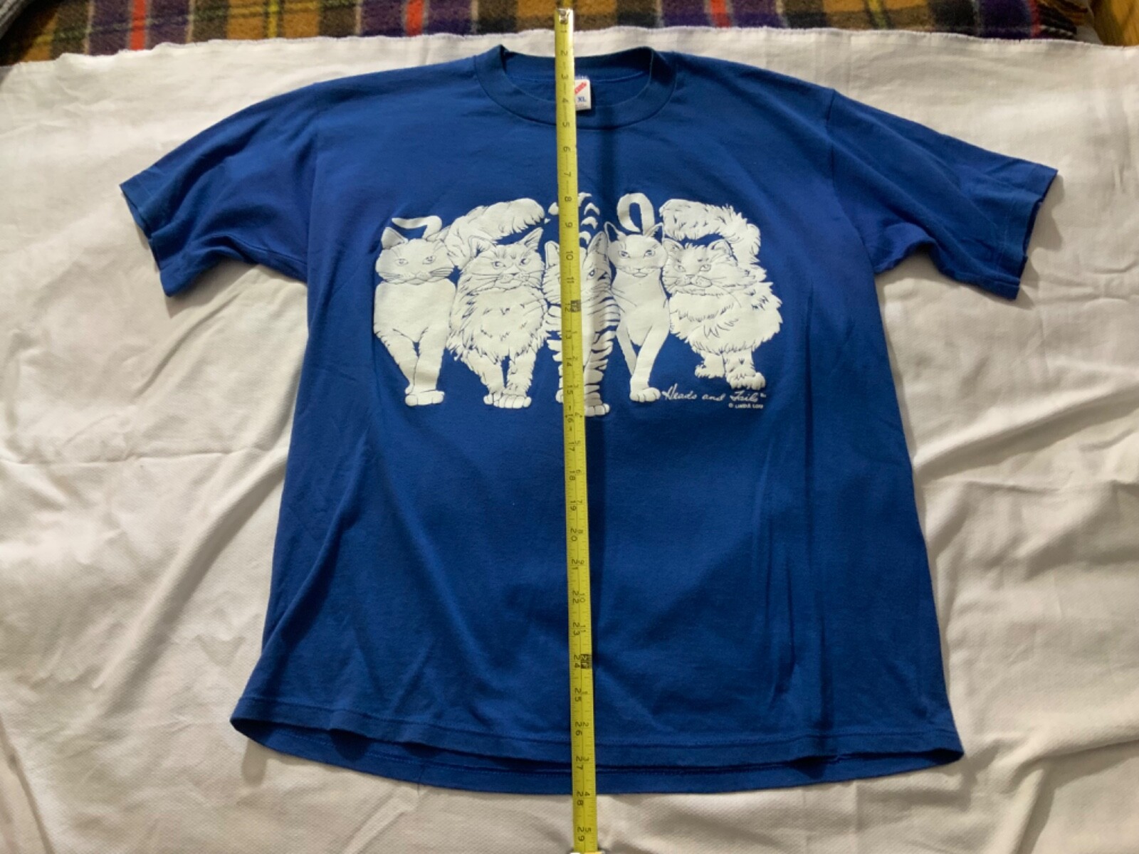Vintage Linda Lori Heads & Tails Cat T Shirt Jerz… Gem