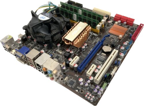 ASUS P5QL-EM rev 1.04G s775 mATX motherboard + C2D E8400 + Cooling + RAM - Afbeelding 1 van 5