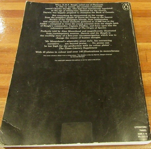 Darwin and the Beagle ~ Alan Moorehead. Naturalist 1971 sc UNread in MELB - Bild 12 von 12