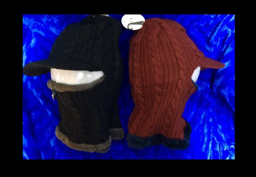 2pk GOEGU Best Deluxe 3 en 1 sombrero de invierno forrado de piel, cuello con cremallera, visera, 65% algodón Foto 2 de 4