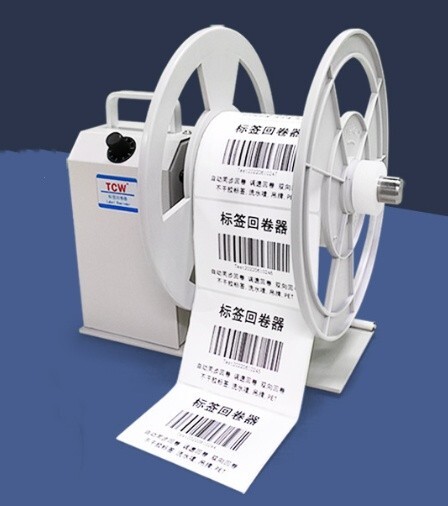 Machine Bar Cod TCW-T6 Automatic Label Rewinding Machine Bar Code Label Rewinder Two ...