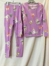 New Carter's Dog Cat Book Allover Girls Pajama Set Snug fit Purple many sizes