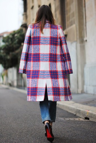 plaid coat zara