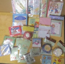 25 pack lot Mary Engelbreit Note Cards Cupcake Stamps Books Deco  BONUS Mask 