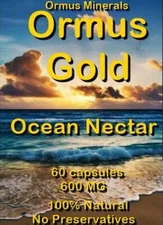 Ormus Gold Ocean Nectar Marine Phytoplankton Super Food Energy Booster 60 caps 