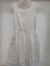 NEW LOOK WHITE 100% COTTON BRODERIE ANGLAISE SUN DRESS SIZE 8