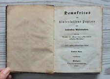 1853 Democrito o documenti lasciati di un filosofo che ride libro antico
