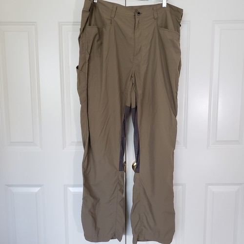ExOfficio Khaki Cargo Hose Herren 38 Flat Front Bein Druckknöpfe Wandern Angeln Outdoor
