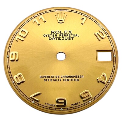 Genuine Rolex Oyster Perpetual Datejust 31mm Arabic Dial Champagne Gold 68273