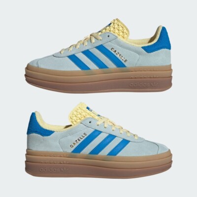 Adidas Originals GAZELLE BOLD IE0430 Women shoes Almost Blue/Bright Blue NEW
