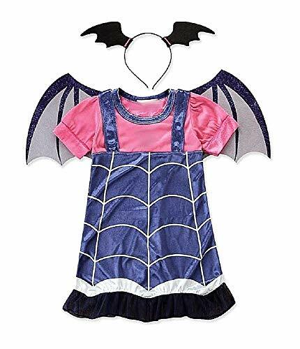 Costume Vampira Vampirina Bambina Carnevale Cerchietto Ali Taglia 120 6 7  anni | eBay