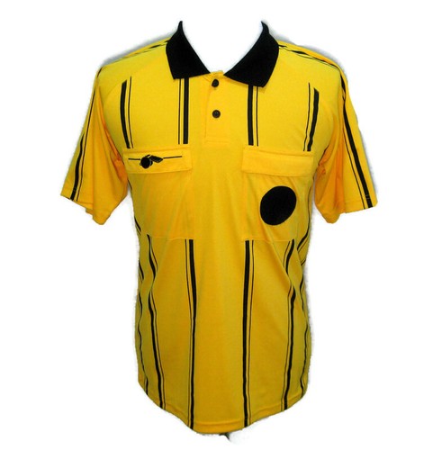 SOCCER Referee Men's (Size Small) Yellow Short Sleeve Shirt Umpire Official Top
