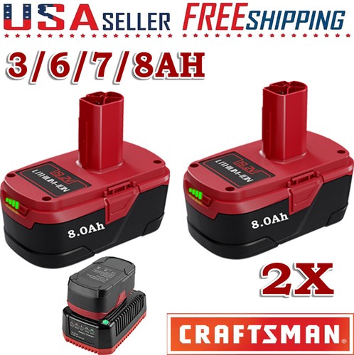 2Pack 8AH For Craftsman 19.2V 3/6/7AH Battery C3 DieHard 11375 11376 130279003