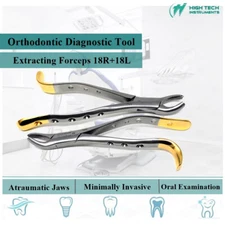 Dental Extracting Forceps 18L & 18R Surgical Tooth Extraction Tools German Steel