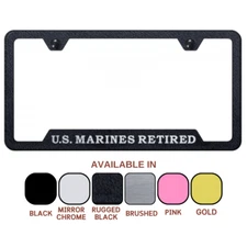 US Marine Corps Retired Laser Etched Logo License Plate Frame Official Licensed