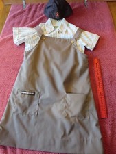Girl Scout Brownie Uniform sz 7 Outfit Dress button short sleeve shirt felt hat