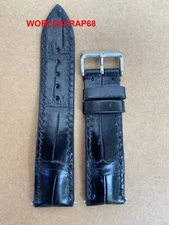 26mm 24mm 22mm 21mm 20mm 19mm 18mm 16m Black alli.../ Leather Watch Strap Band