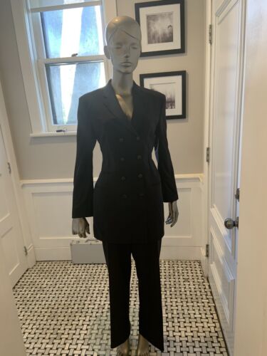 GUCCI WOMENS CLASSIC TAILORED BLACK 2 PC PANT SUIT 44/8/10 Small | eBay