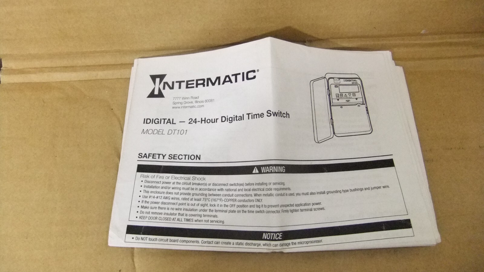 Intermatic DT101 24H Digital Electronic Controls Programmable Time