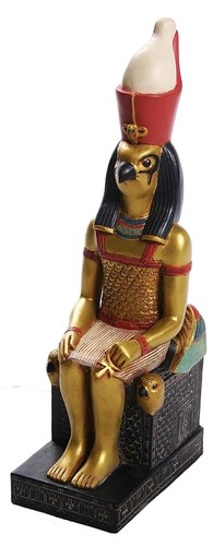 Horus sitzt auf dem Auge des Horus Falken Thron ägyptische Statue 10H - Bild 3 von 4