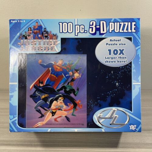 Pressman Justice League Jigsaw Puzzle 100 Piece Sealed Box 3D DC Comics NIB New!