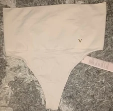 NeW Vs high waist seamless bare thong Panty Size small champagne 