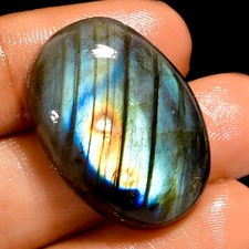 100 Natural Labradorite Oval Shape Cabochon Loose Gemstone 35.5 Ct 28X20X7 mm