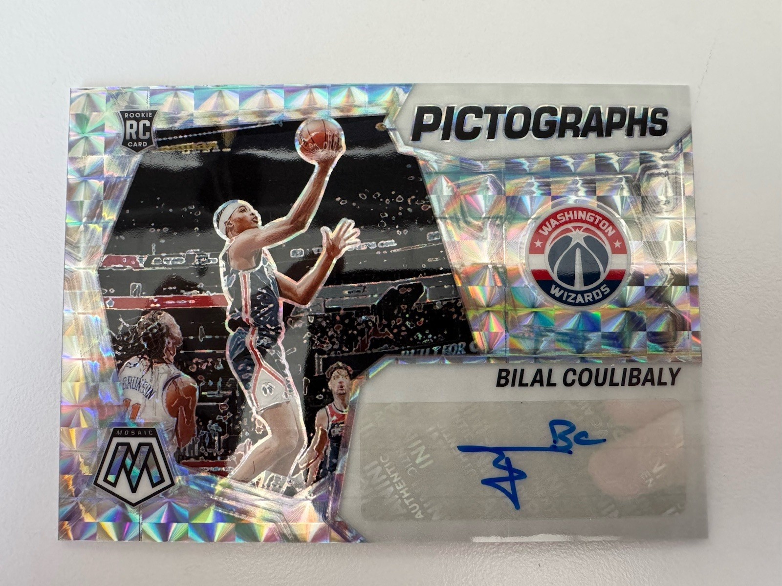 Bilal Coulibaly 2023-24 Panini Mosaic Auto Pictographs RC Wizards #PM-BIL