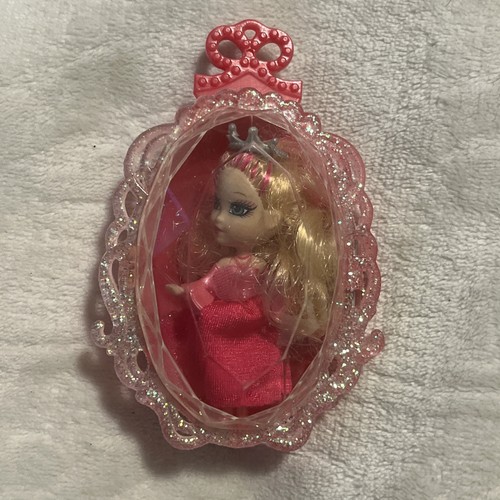 Barbie Peek-a-Boo Petites Edeline Pink Miniature Doll Neckl locket