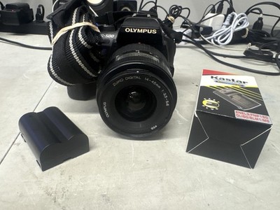 Olympus E-500 Digital SLR Camera 8.0MP Black 14-45mm Lens Kit Strap NEW BATTERY