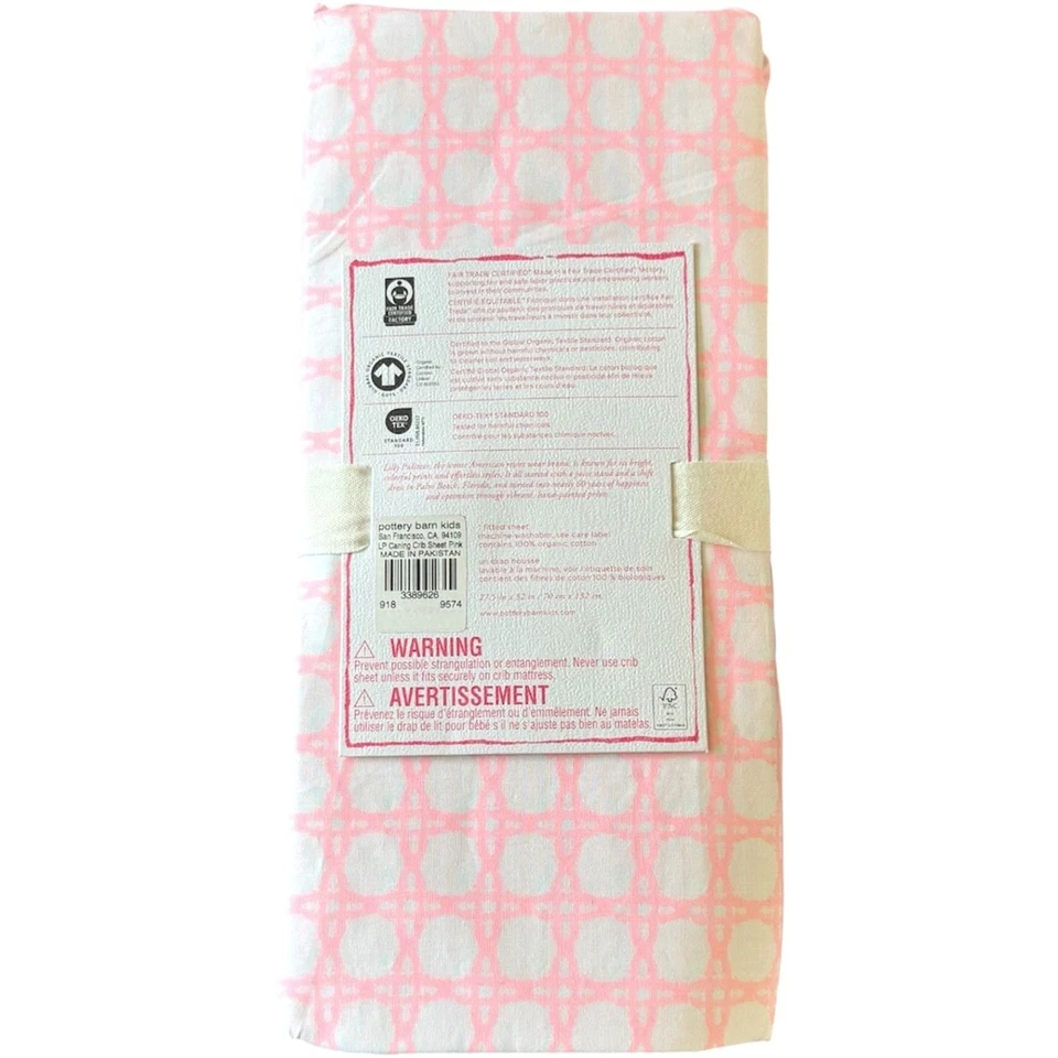 Sábana de cuna ajustable Pottery Barn Kids Lilly Pulitzer coral arrecife tinte lata NUEVA Foto 2 de 4