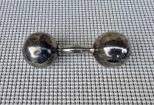 Vintage Tiffany Co. 925 Sterling Silver Baby Barbel Rattle 5 Long 84.2 Grams