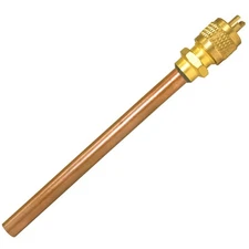 Appli Parts APVS-14143 1/4 in SAE Access Schrader Valve x 1/4 ODF x 3 in Copper