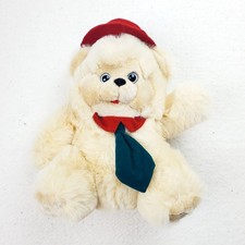 Vintage Dan Dee 11" Holiday Christmas Teddy Bear Plush Stuffed Animal Hat Tie