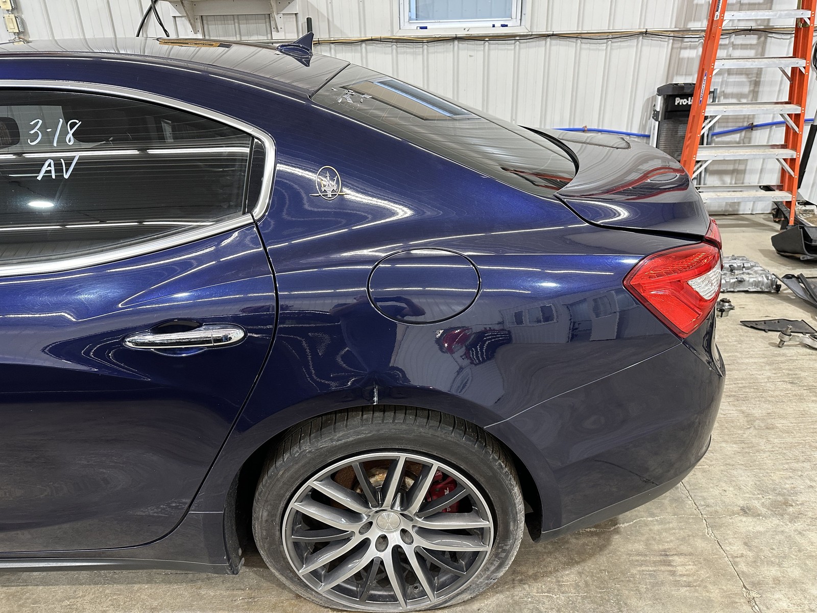 14-17 MASERATI GHIBLI DRIVER LEFT REAR SIDE DOOR BLUE PASSIONE PAINT 426B