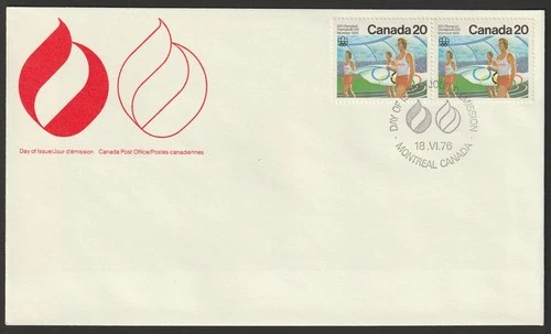 Canada #682, Olympic Ceremonies, Pair, Official First Day Cover, FDC 1976