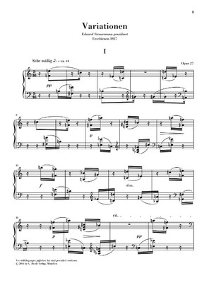 Anton Webern Variations Op. 27 Piano Solo