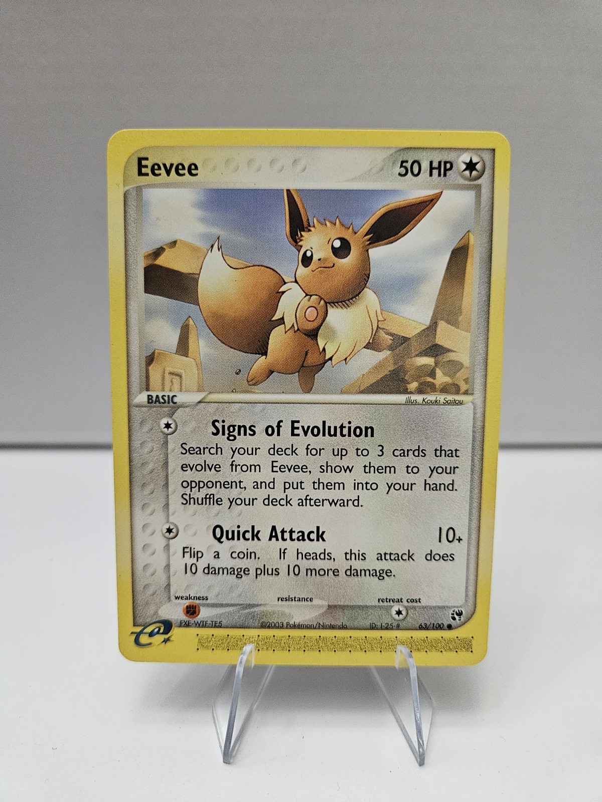 Eevee Common Sandstorm 63/100 Pokemon Card TCG WOTC NM