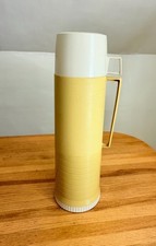 Vintage 1960s Thermos Harvest Gold Hot Cold Vacuum Bottle 32oz Made in USA MCM