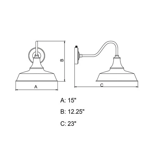 Dorado 1-Light Outdoor Wall Sconce in Farmhouse and Barn Style 12.25 Inches Tall - Picture 4 of 13