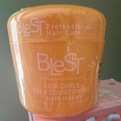 BleST Rich Curls Hair Mask Deep Conditioning Rosemary Oil Biotin 16.9 oz Exp