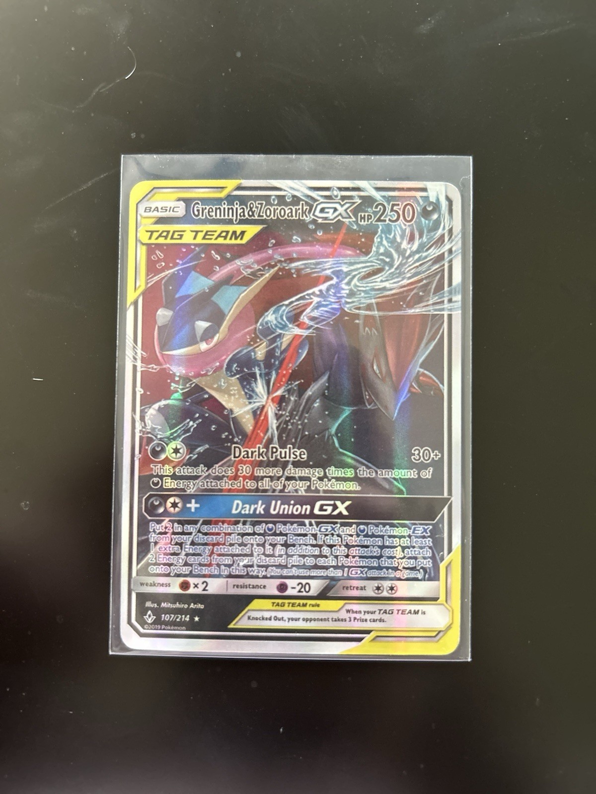 Pokémon Greninja & Zoroark GX TAG TEAM Ultra Rare Holo Unbroken Bonds 107/214 2…