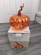 Livarno Light-Up LED Glass Pumpkin Orange Freestanding 15 x 17 cm
