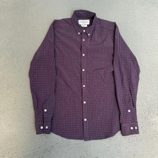 Mizzen Main Shirt Mens Size Medium Trim Fit Plaid Button Up Leeward USA